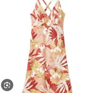 NWT Patagonia Amber Dawn Dress Organic Pink Red Cotton Large